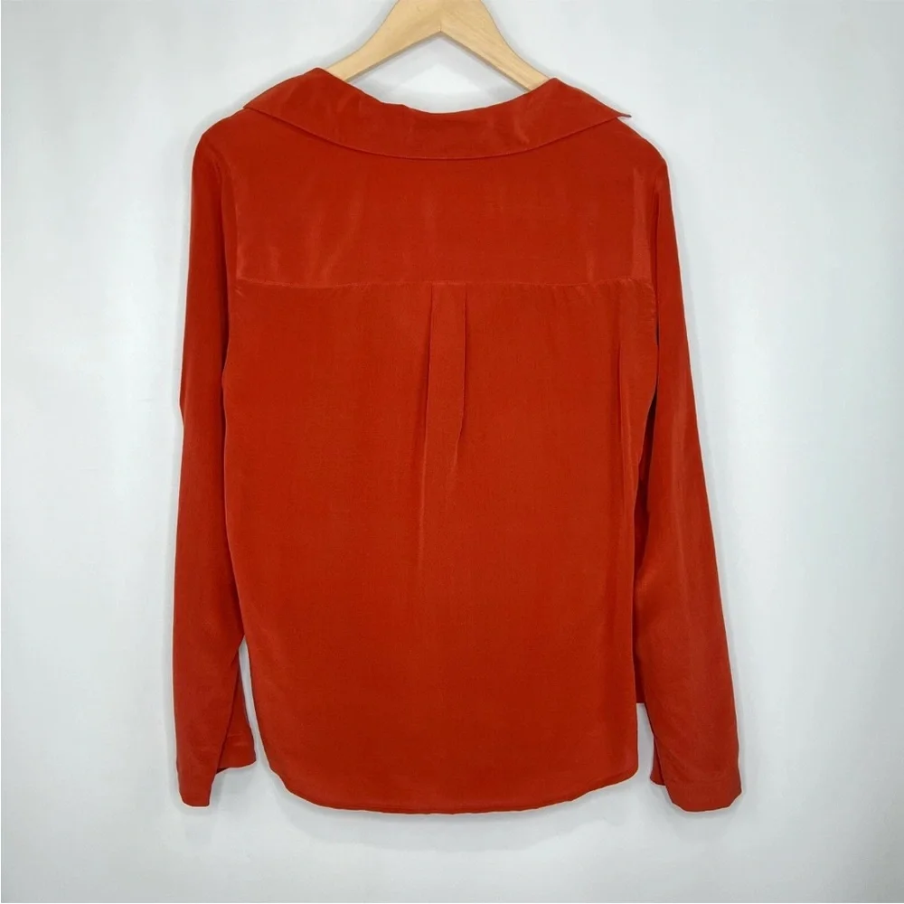 Eileen Fisher Top Women Sz PL Silk Crepe de Chine Drape Cowl Neck Roll Sleeves - Picture 2 of 10